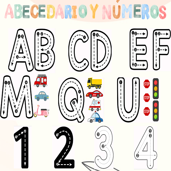 Abecedario y números carretera